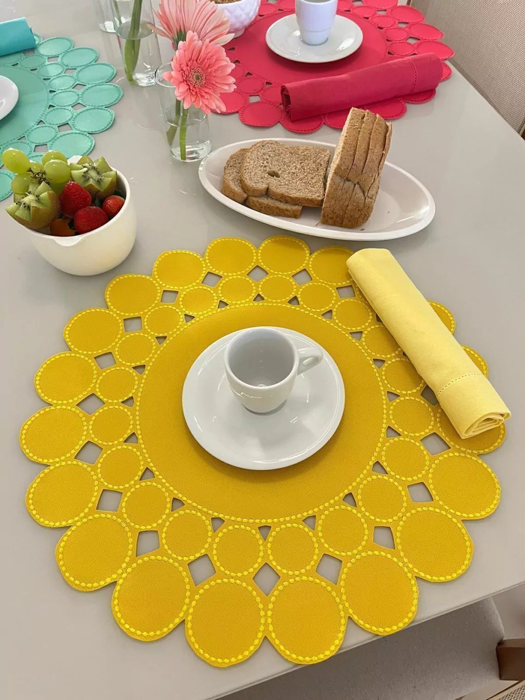 Jogo Americano Esfera - Amarelo