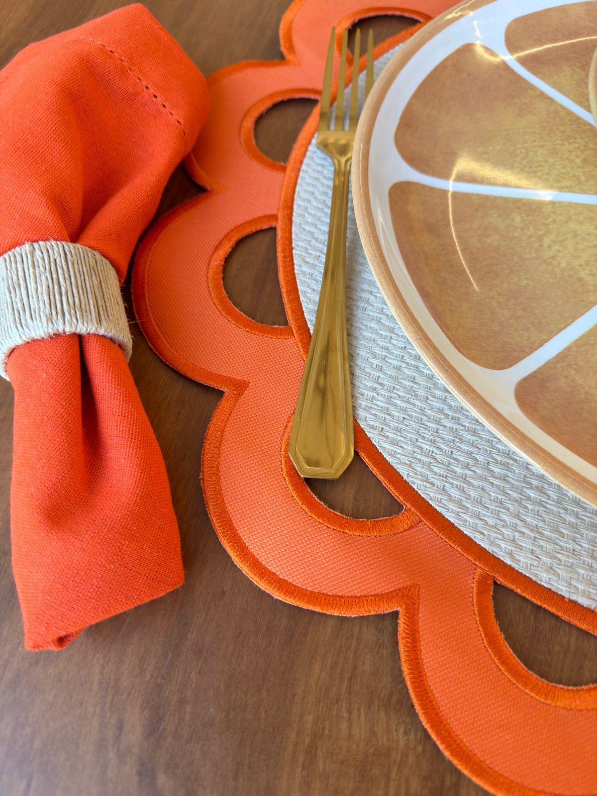 Lugar Americano Olive Laranja