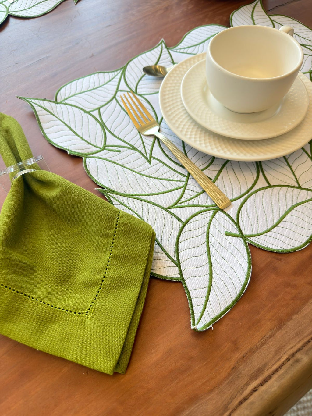 Lugar Americano Folhas Verde