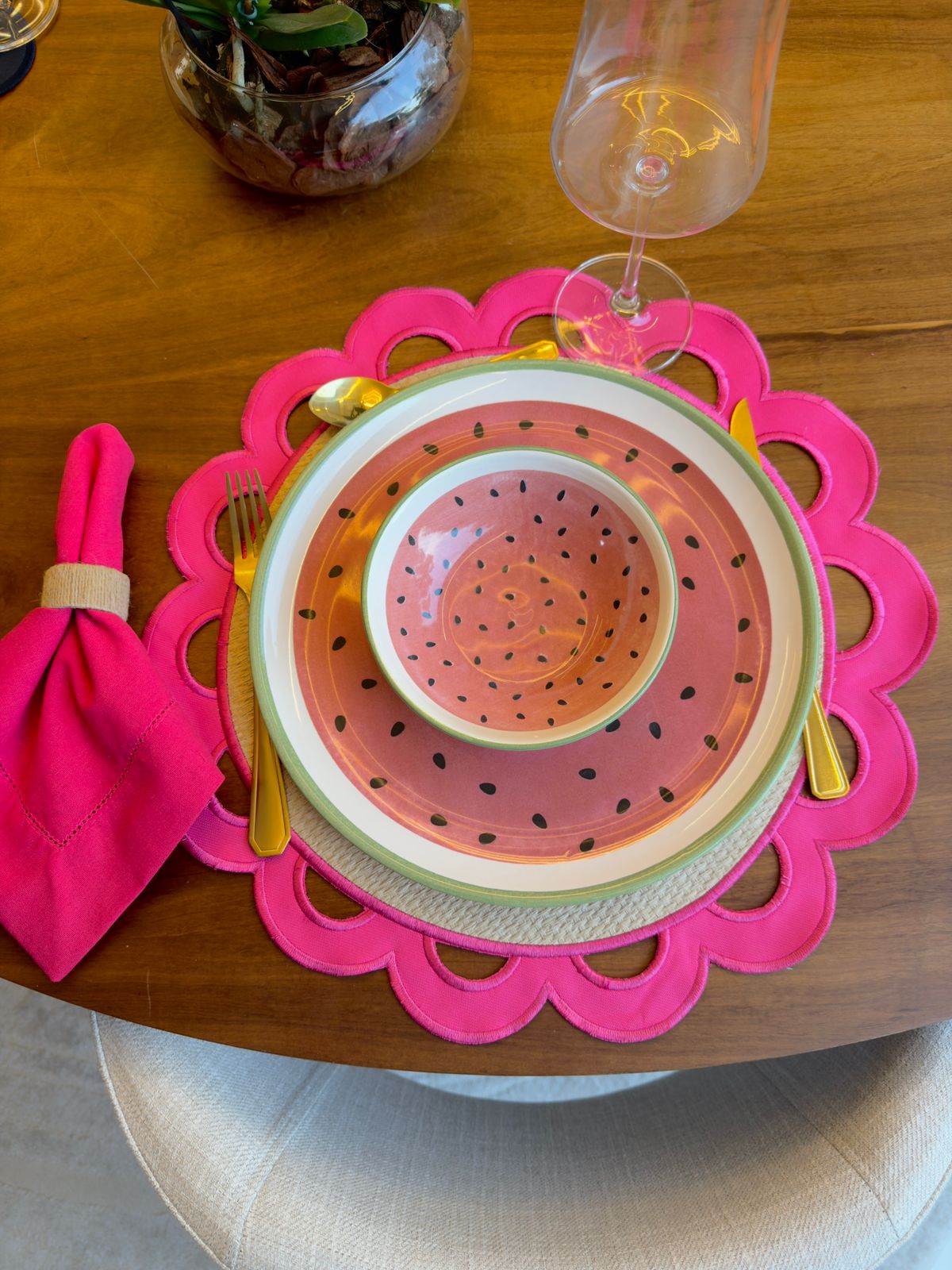 Lugar Americano Olive Pink