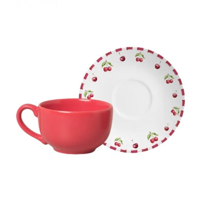 Xícara de Chá c/ Pires Cereja