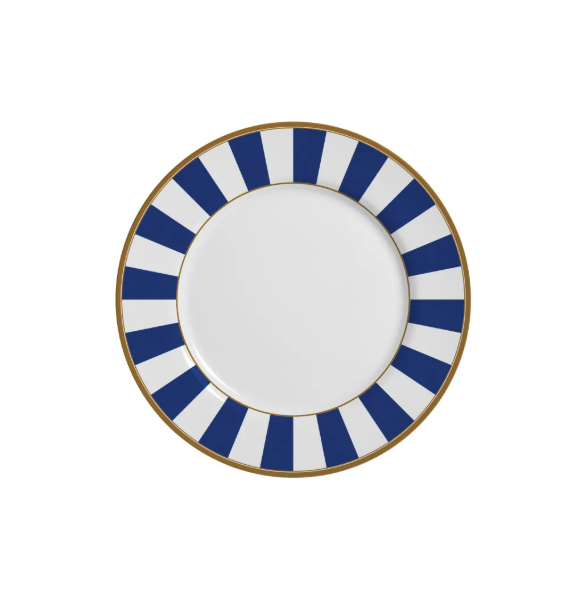 Xícara de Chá c/ Pires Stripe Azul