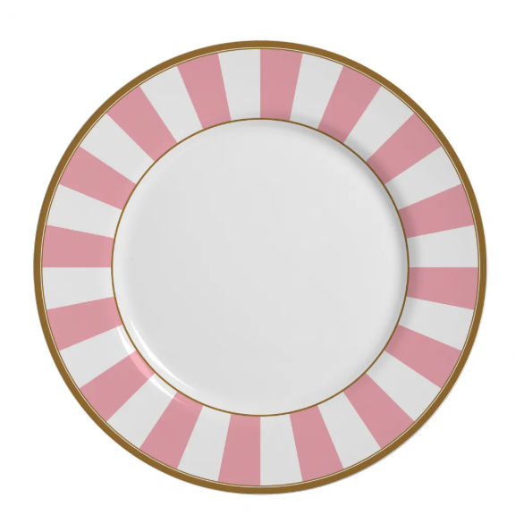 Prato Sobremesa Stripe Rosa
