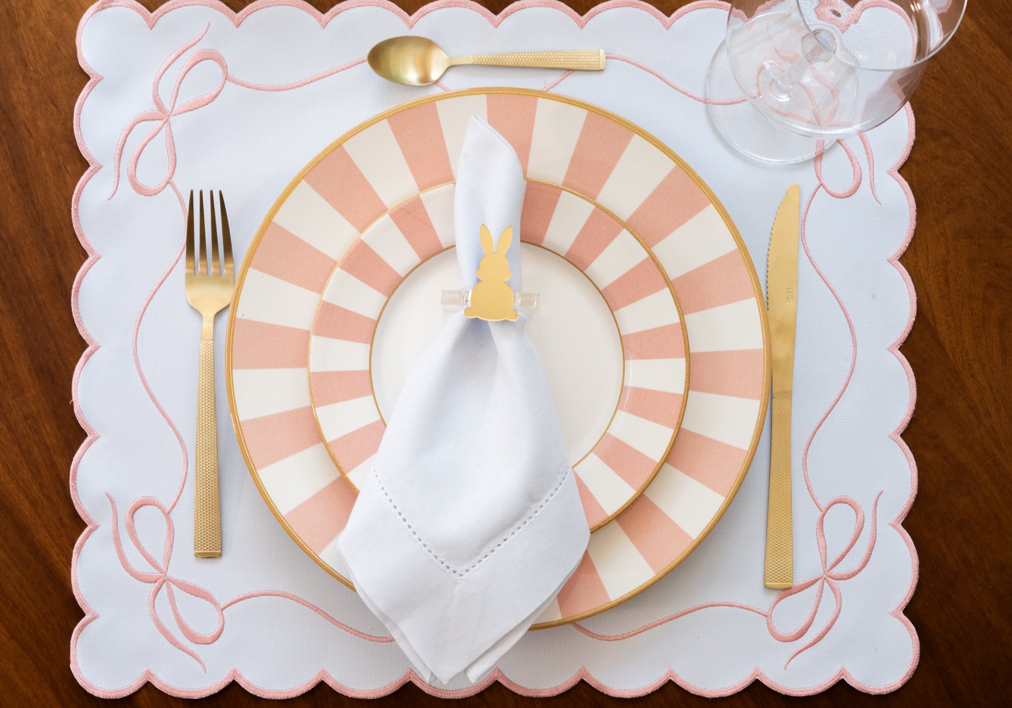 Lugar Americano Laço Rosa