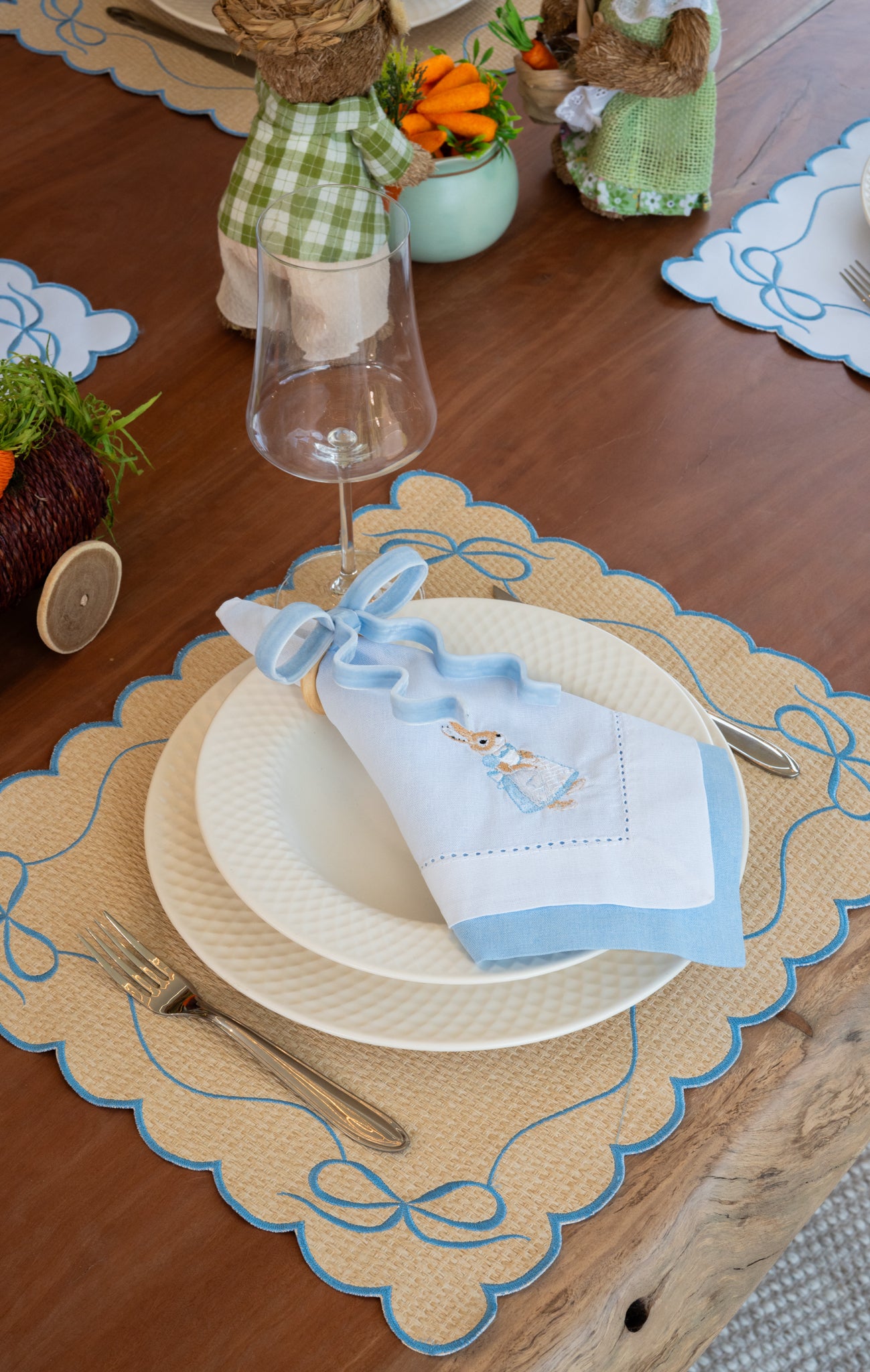 Lugar Americano Laço Azul Claro