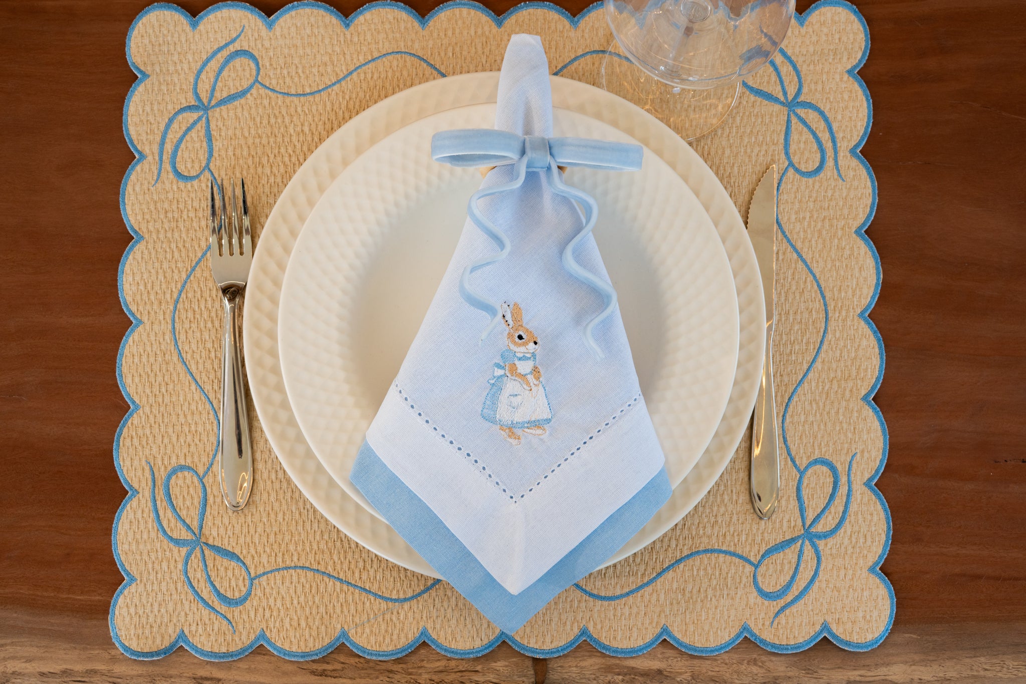 Lugar Americano Laço Azul Claro