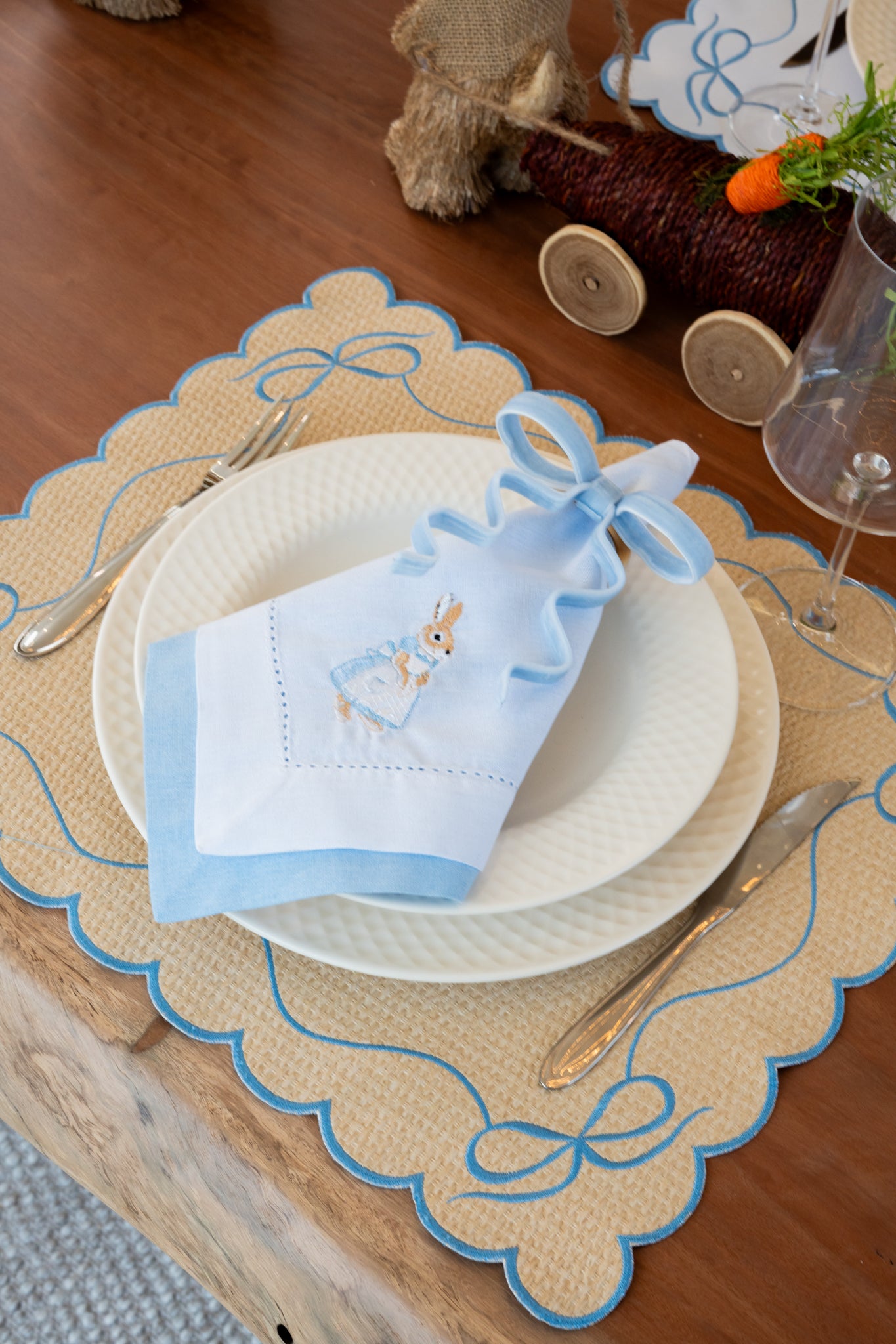 Lugar Americano Laço Azul Claro