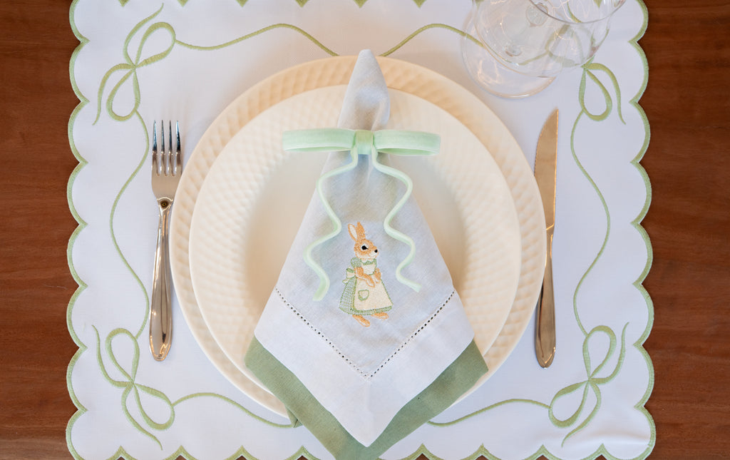 Lugar Americano Laço Verde Malva