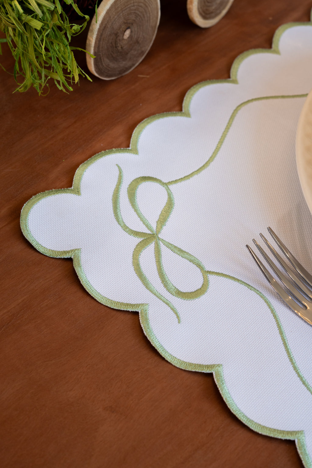 Lugar Americano Laço Verde Malva