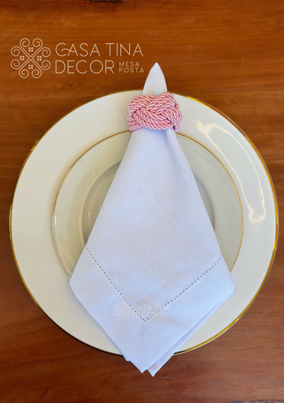 Porta Guardanapo Cordão Rosa Claro