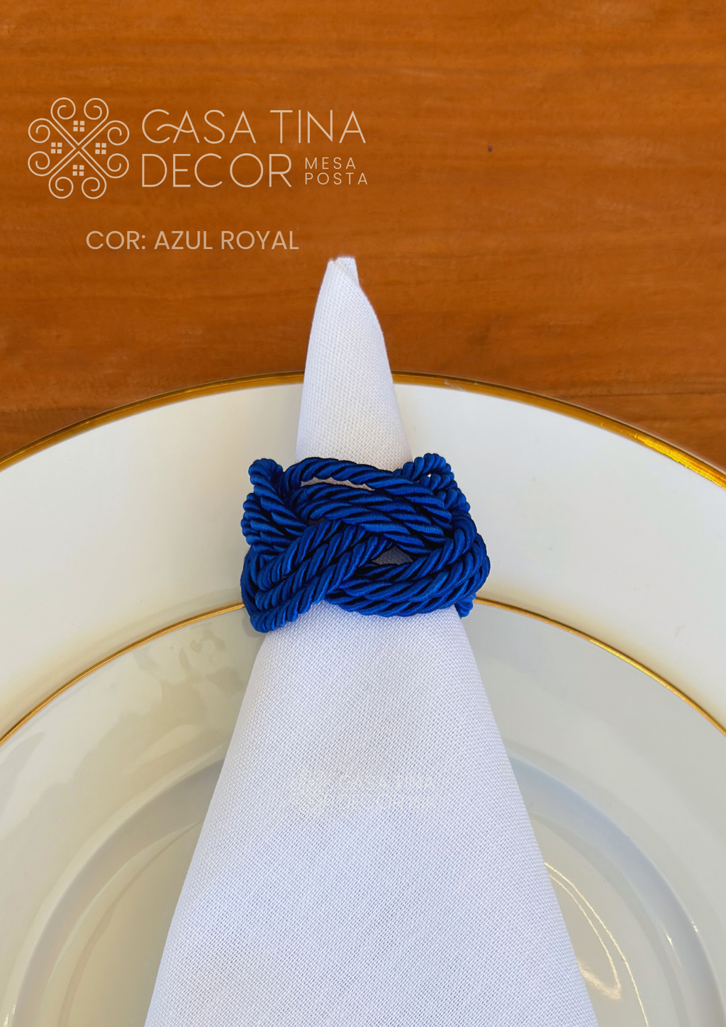 Porta Guardanapo Cordão Azul Royal