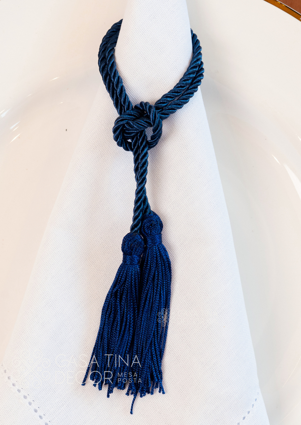 Porta Guardanapo Tassel Azul Marinho