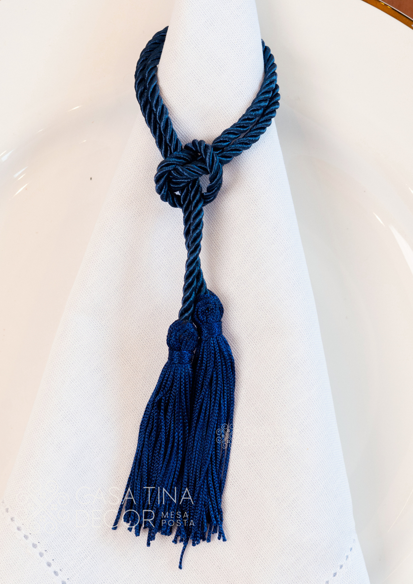 Porta Guardanapo Tassel Azul Marinho