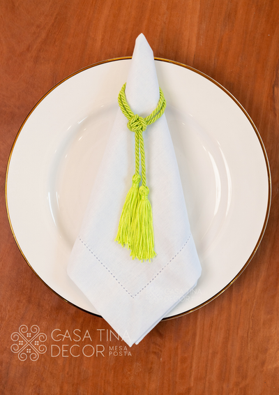 Porta Guardanapo Tassel Verde Cana