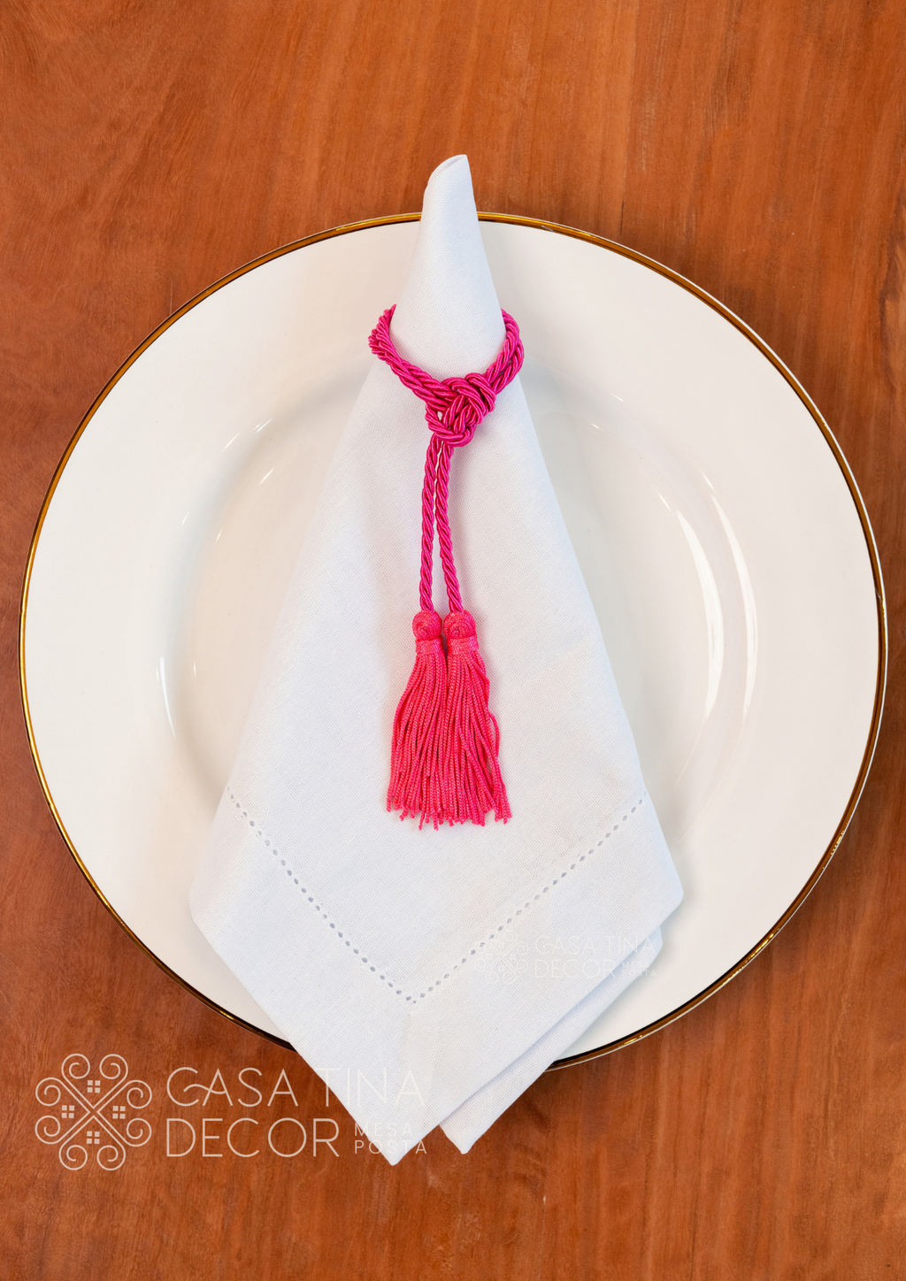 Porta Guardanapo Tassel Pink