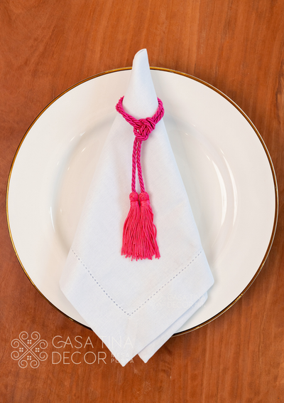 Porta Guardanapo Tassel Pink
