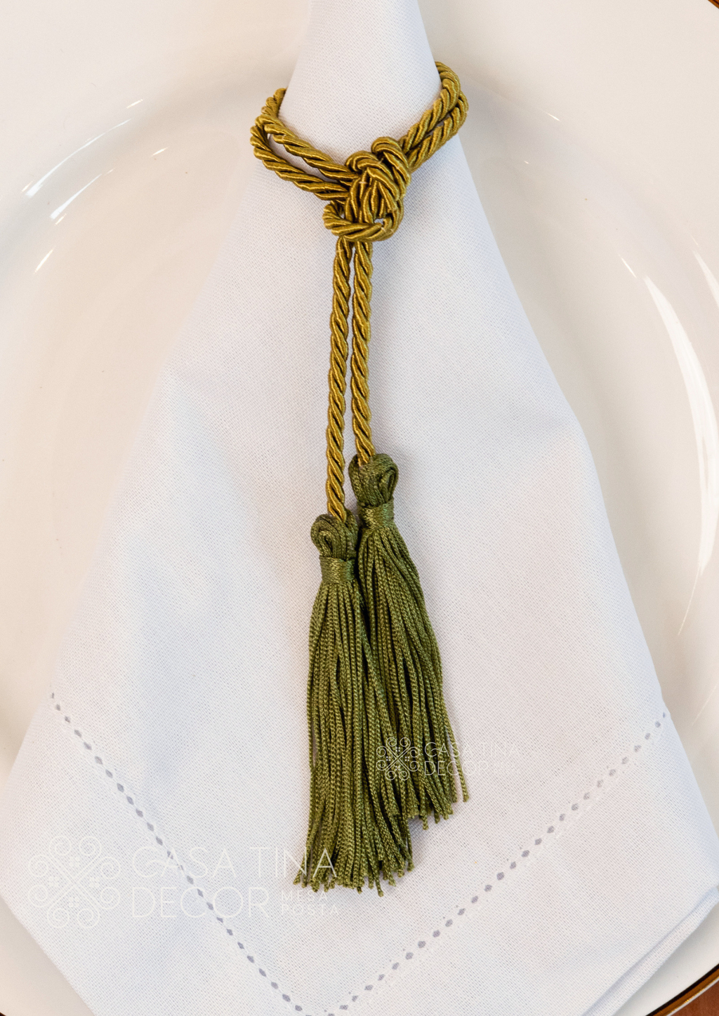 Porta Guardanapo Tassel Verde Musgo