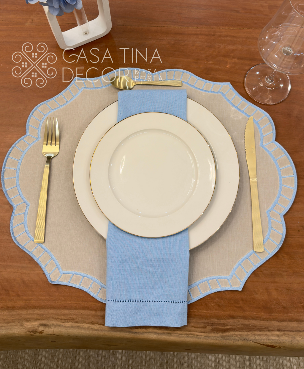 Lugar Americano Twist Azul