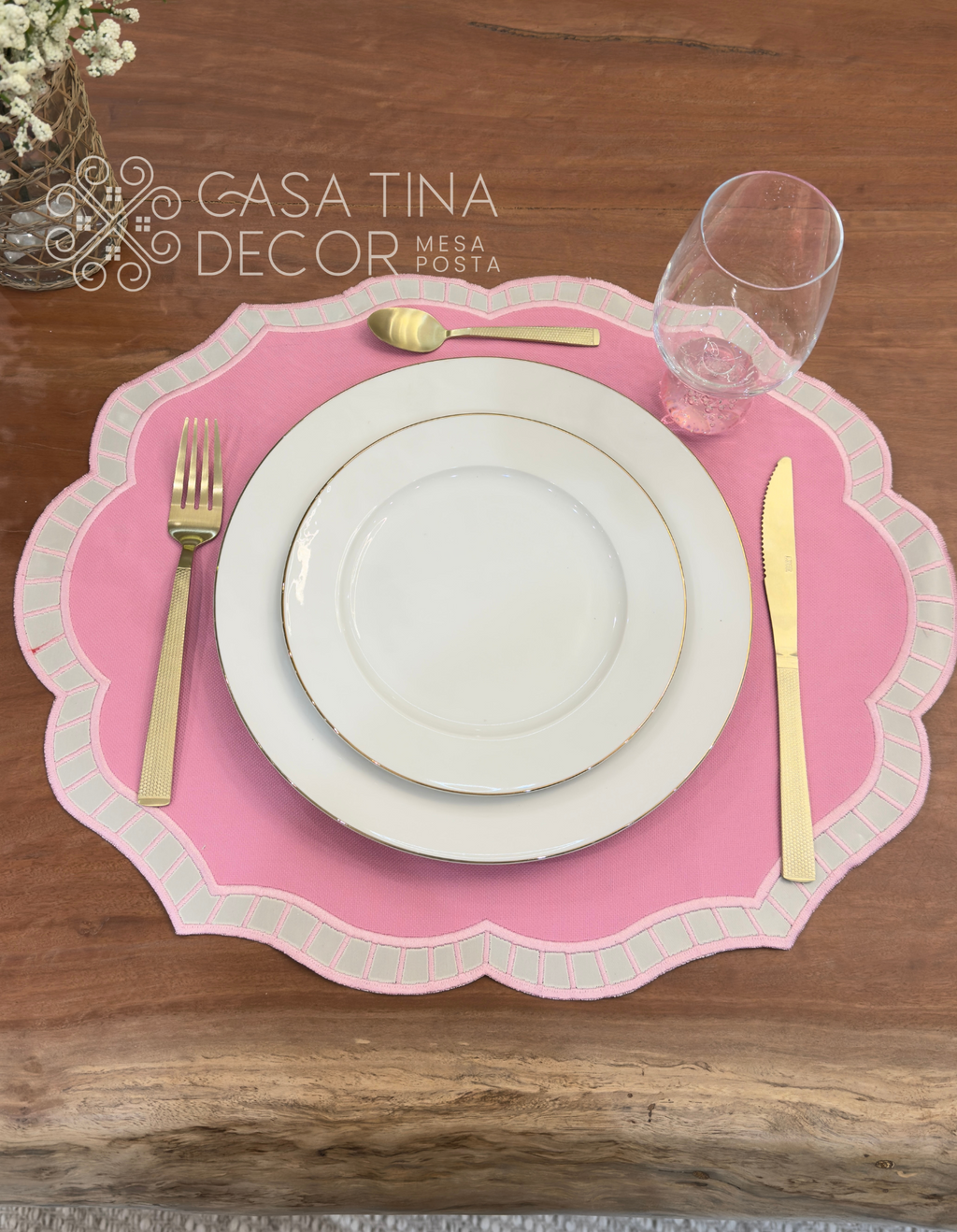 Lugar Americano Twist Rosa