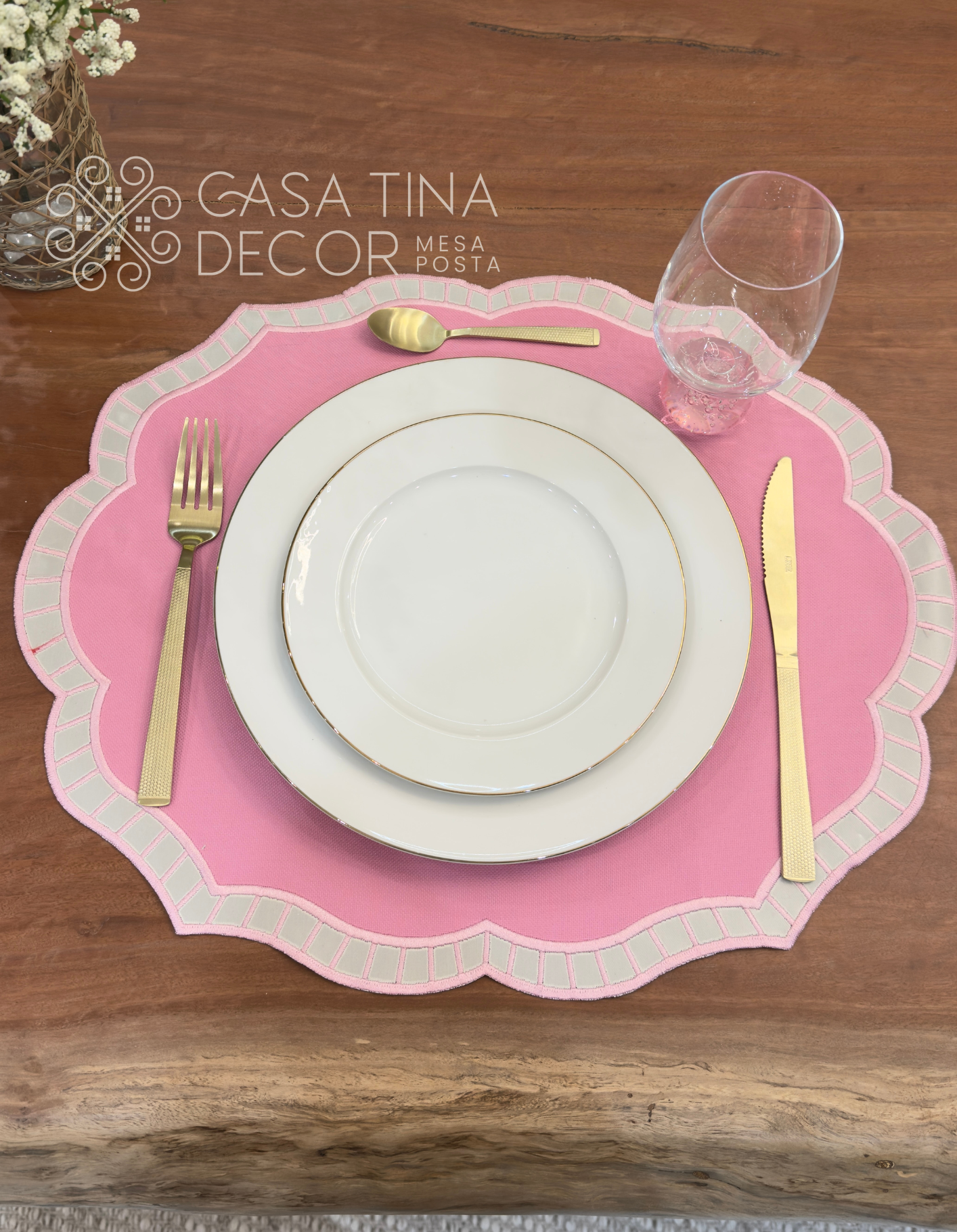 Lugar Americano Twist Rosa
