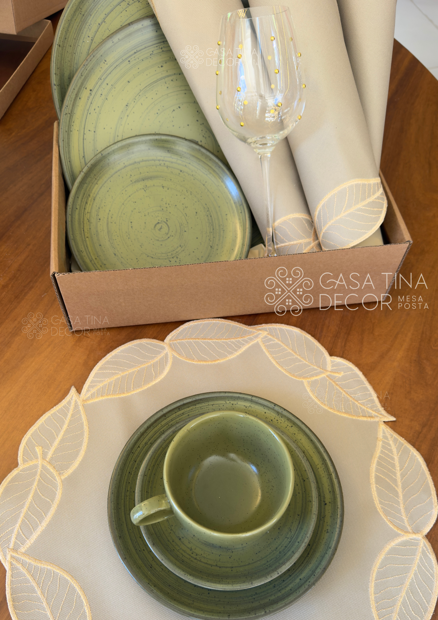 Kit Mesa Posta Folhas