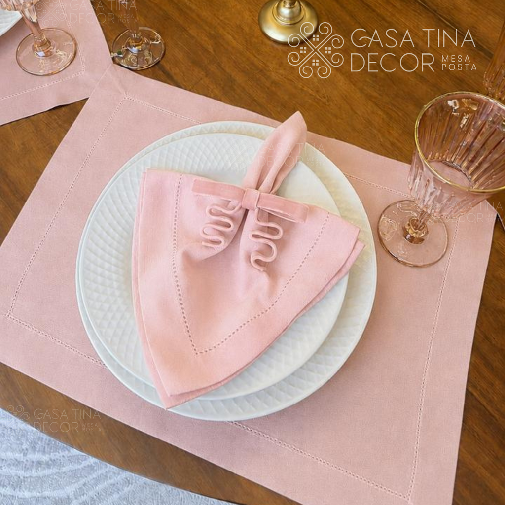 Lugar Americano de Linho Rosa Claro
