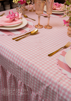 Toalha de Mesa Xadrez Rosa