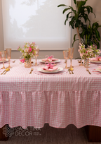Toalha de Mesa Xadrez Rosa