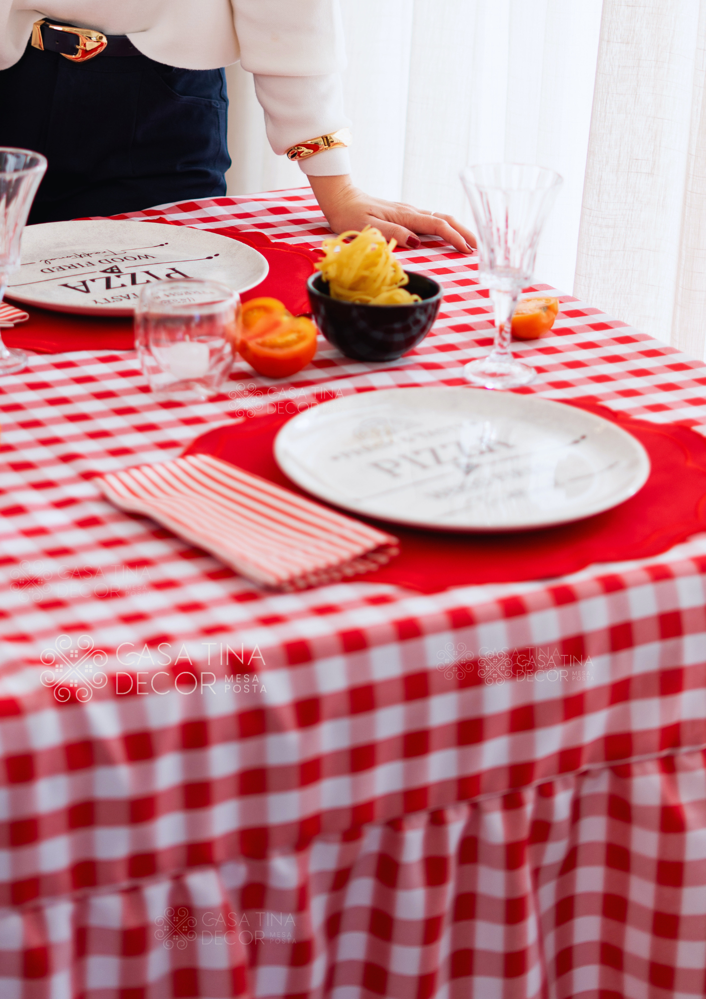 Toalha de Mesa Xadrez Vermelho