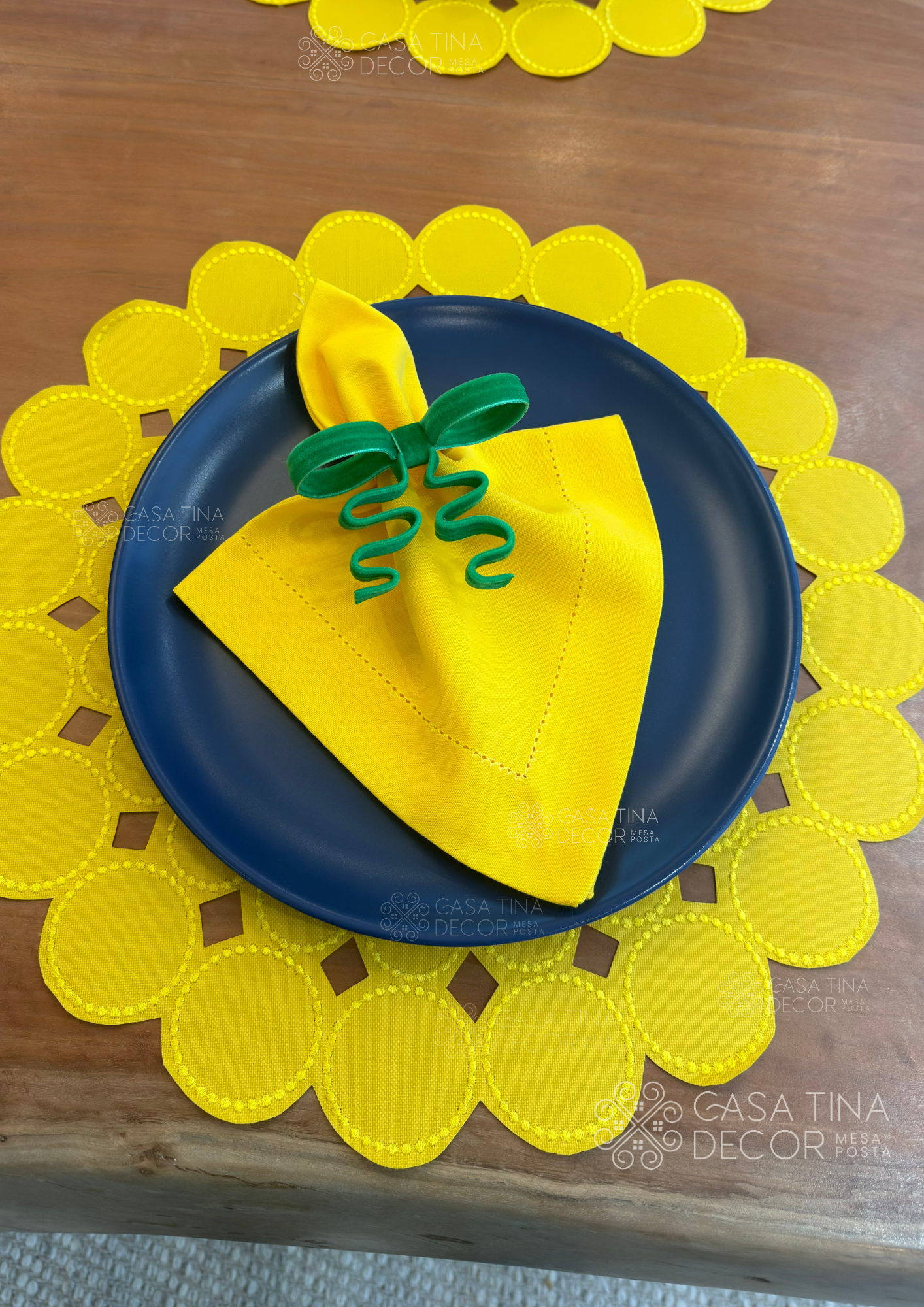 Kit Mesa Posta Brasil Amarelo