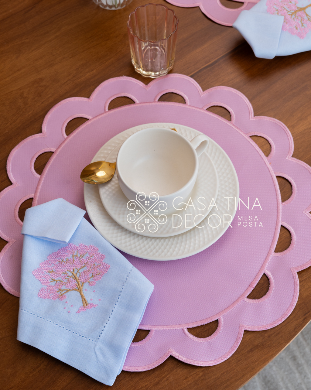 Lugar Americano Olive Rosa Claro