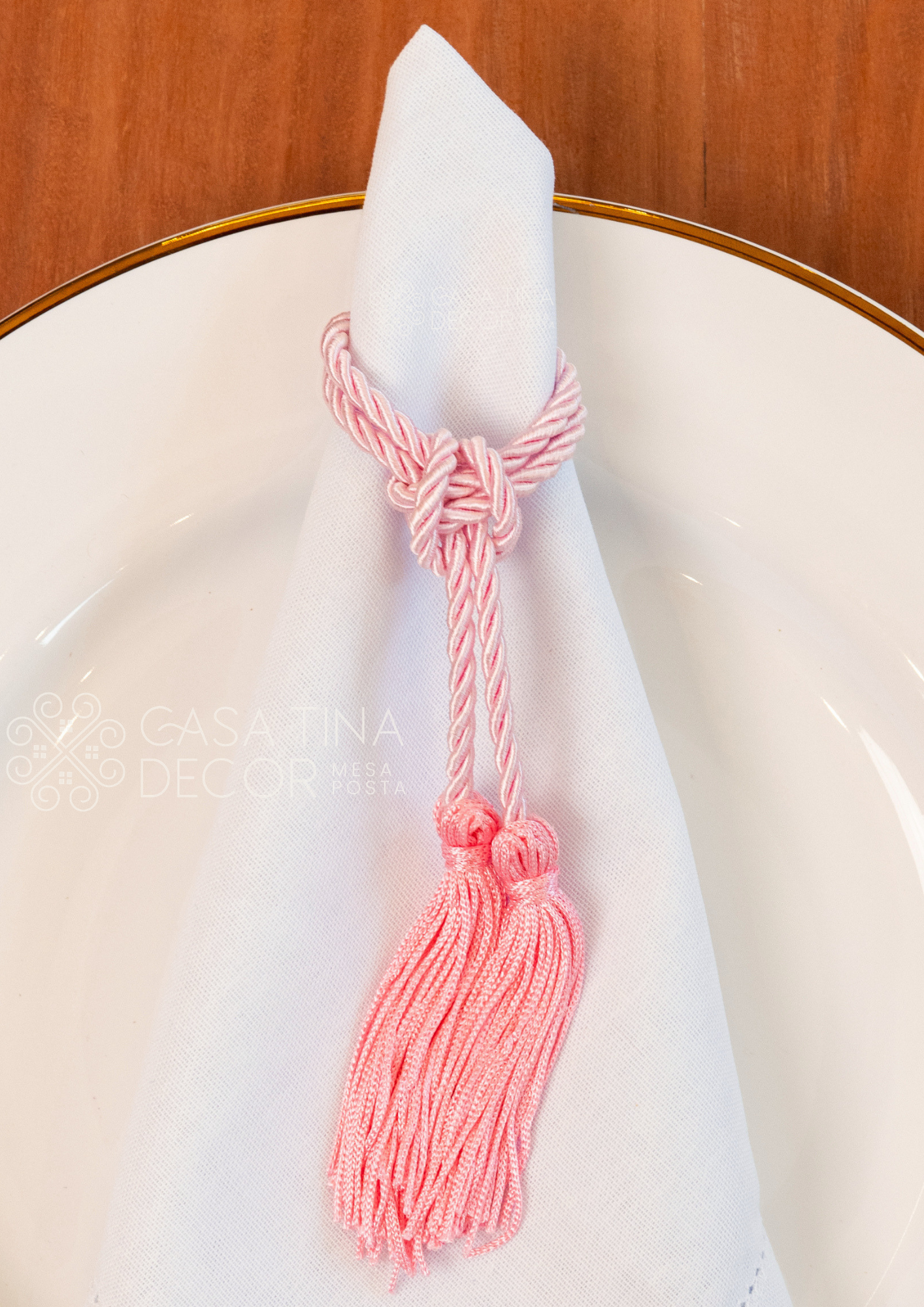 Porta Guardanapo Tassel Rosa