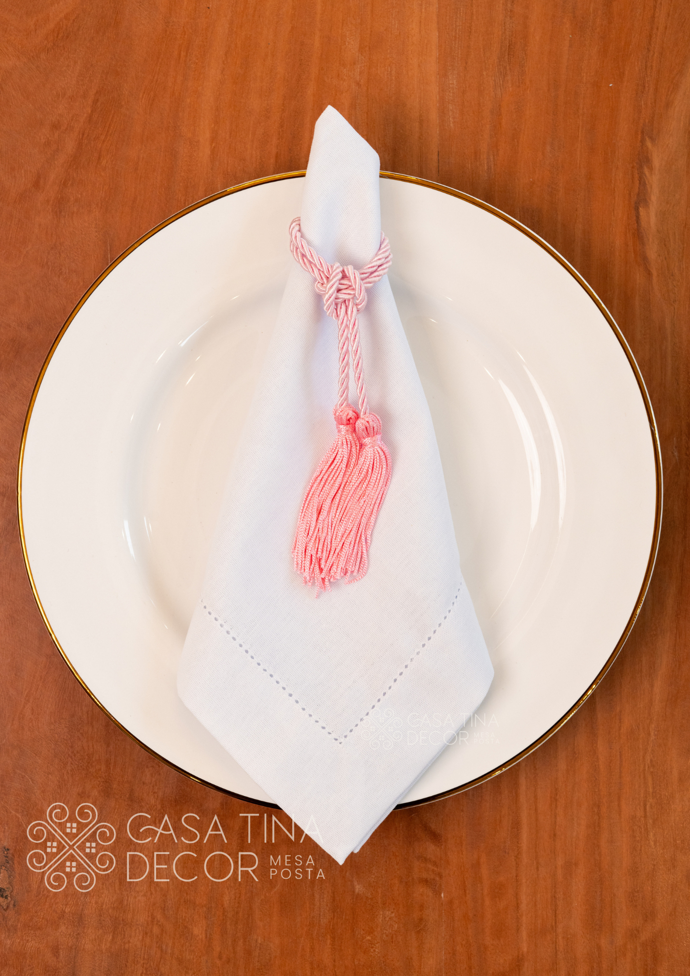 Porta Guardanapo Tassel Rosa