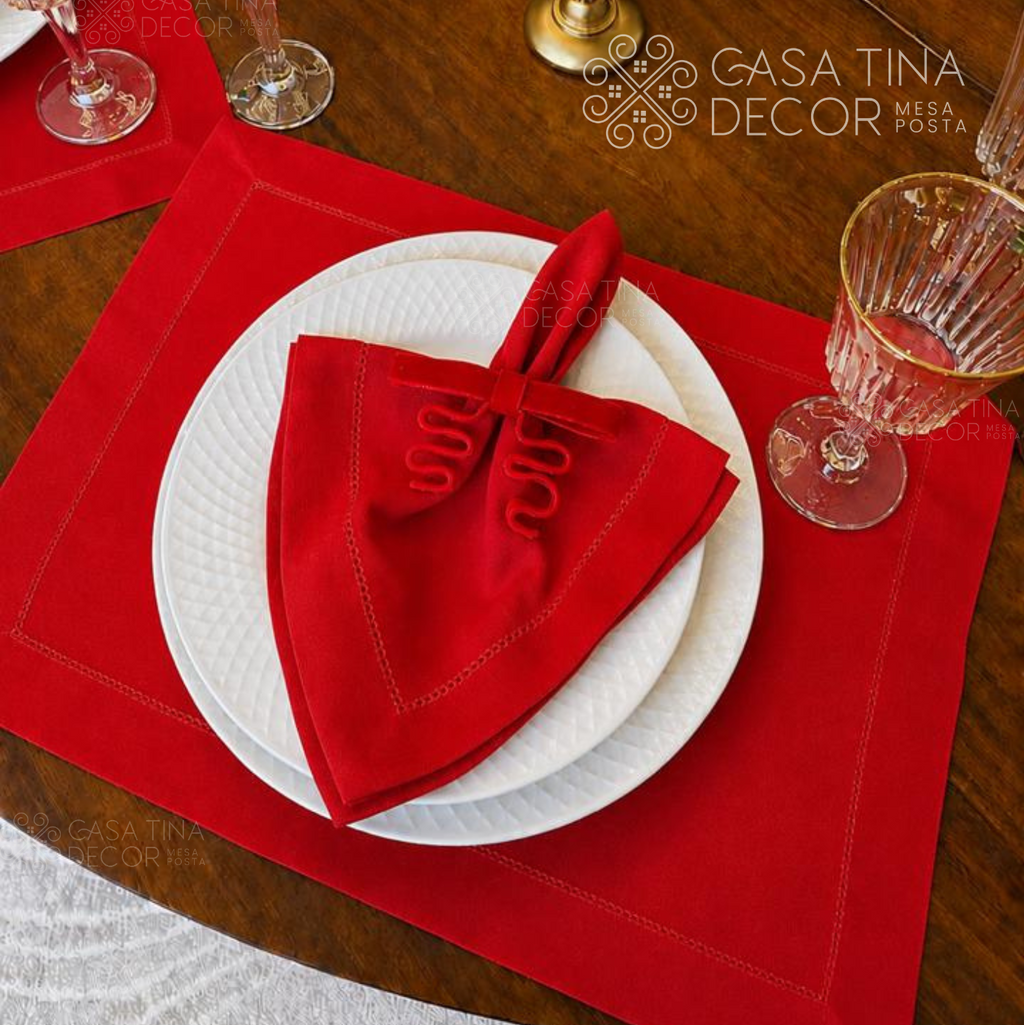 Lugar Americano de Linho Vermelho