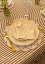 Toalha de Mesa Listrada Bege