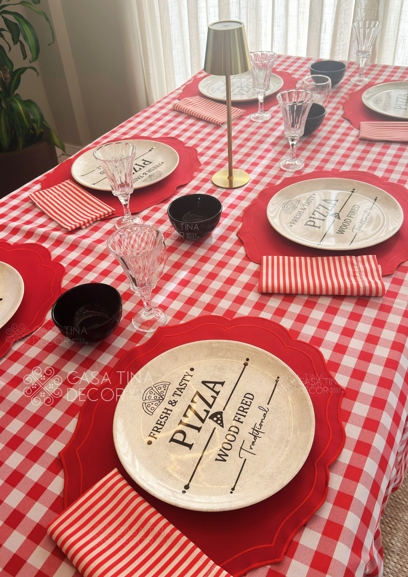 Toalha de Mesa Xadrez Vermelho