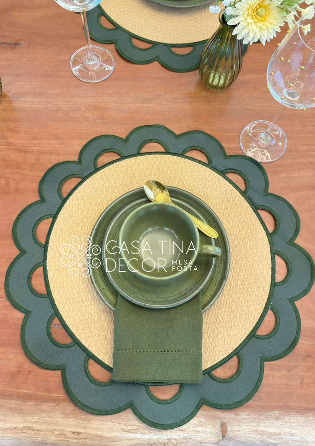 Lugar Americano Olive Verde Musgo