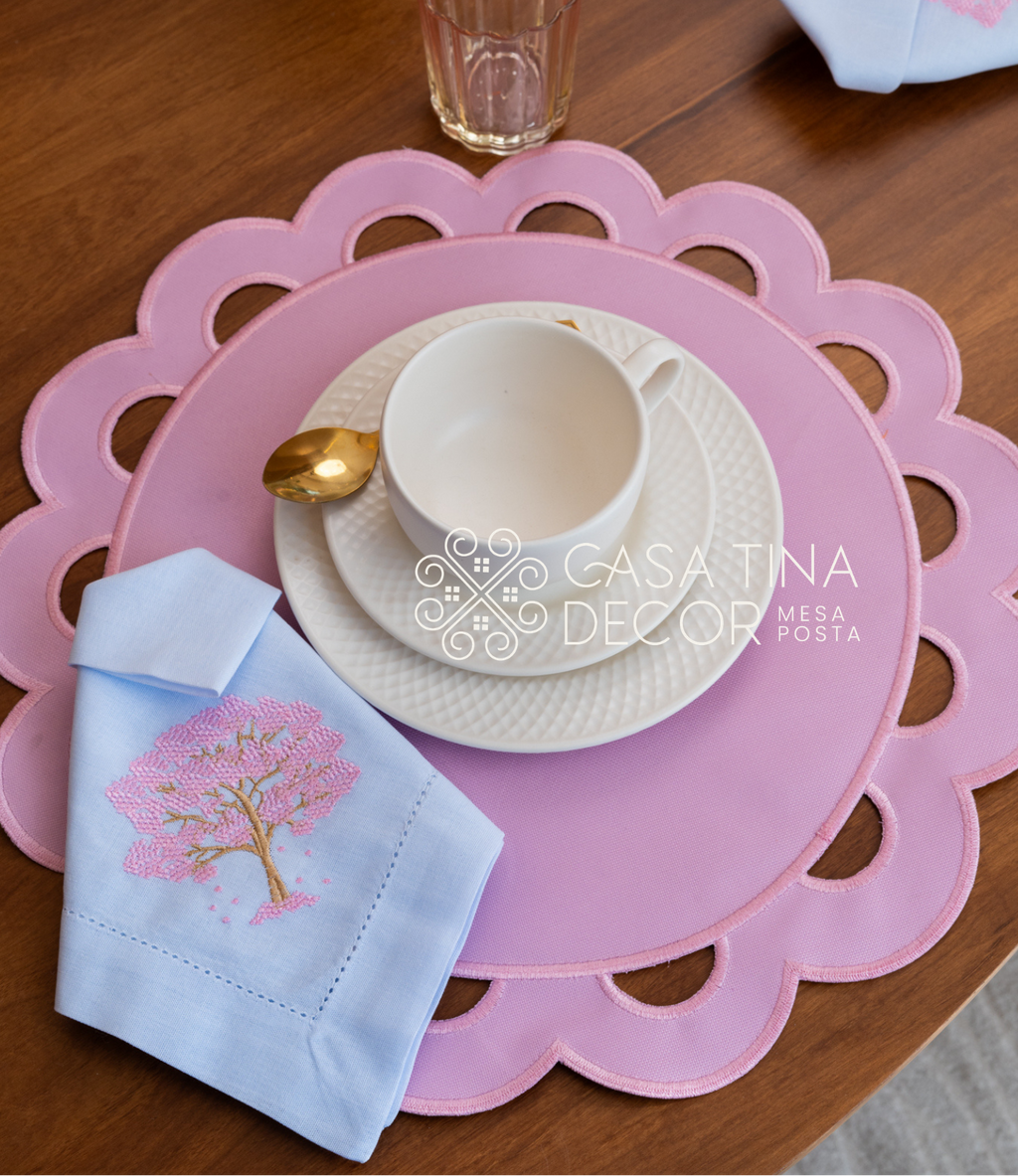 Kit Mesa Posta Jardim de Ipê Rosa