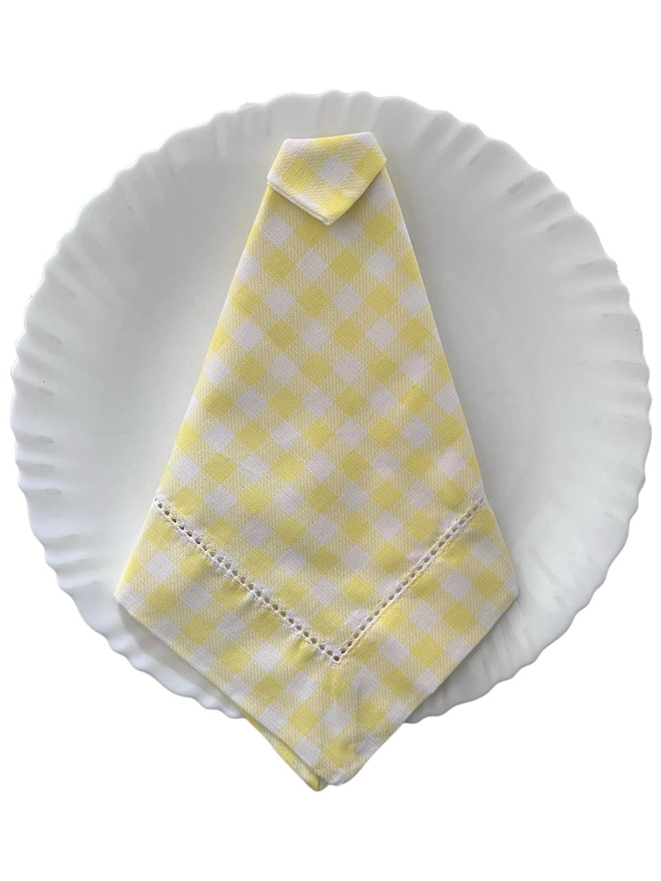 Guardanapo Xadrez Amarelo Claro