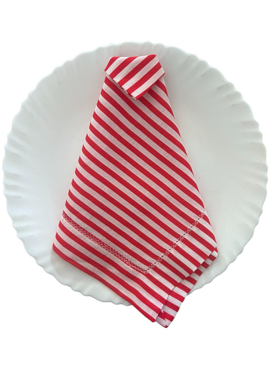 Guardanapo Listrado Vermelho