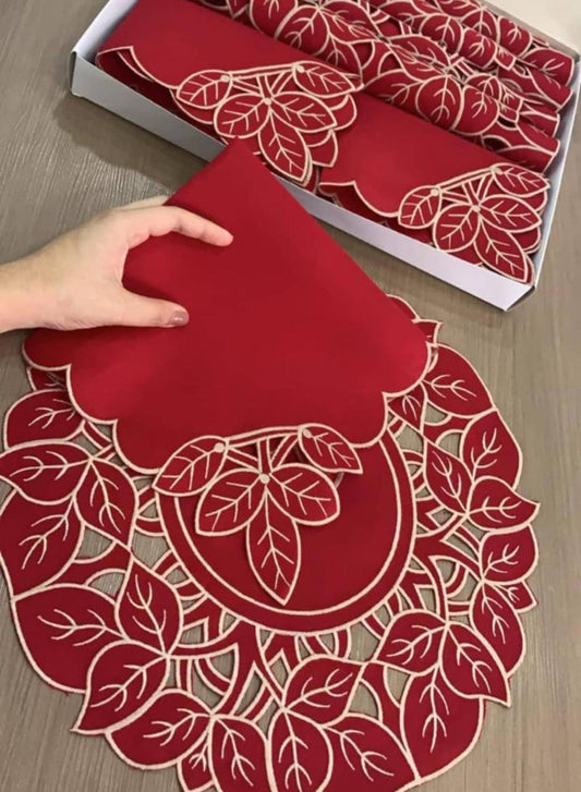 Kit Richelieu - Vermelho (guardanapo + jogo americano)