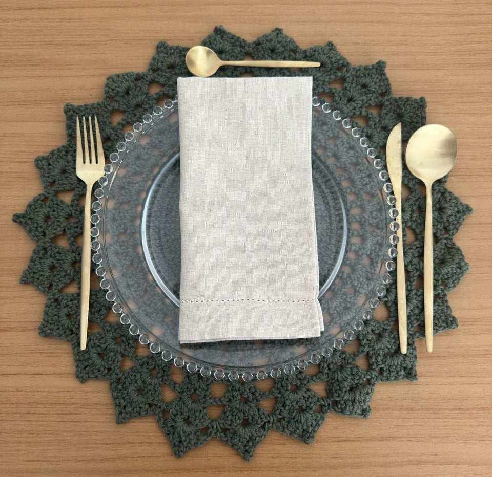 Jogo Americano Crochê Moss Green