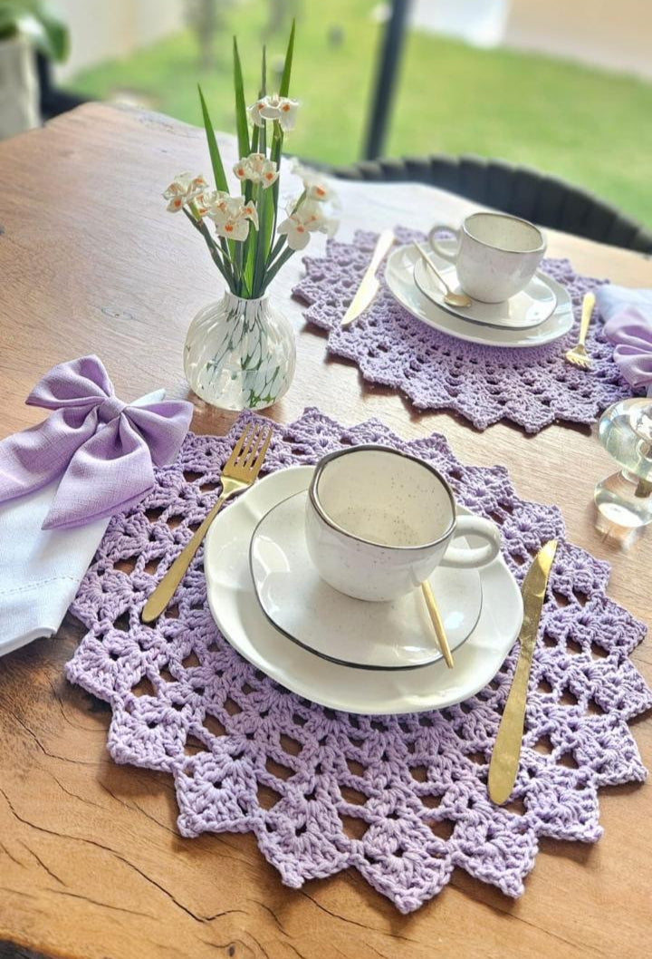Jogo Americano Crochê Lilac