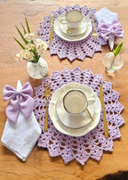 Lugar Americano Crochê Lilac
