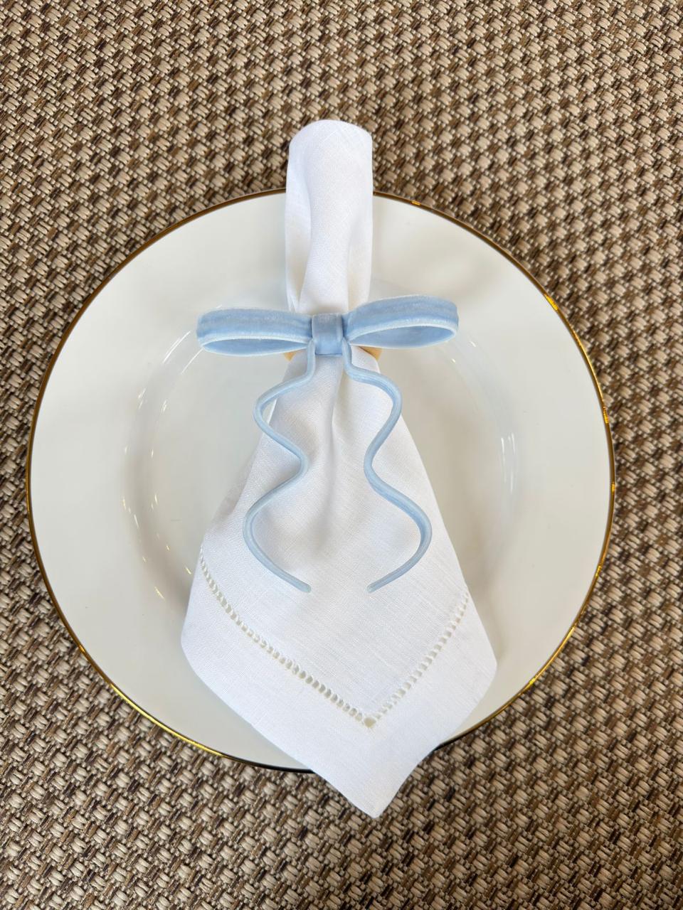 Porta Guardanapo Laço Azul Claro