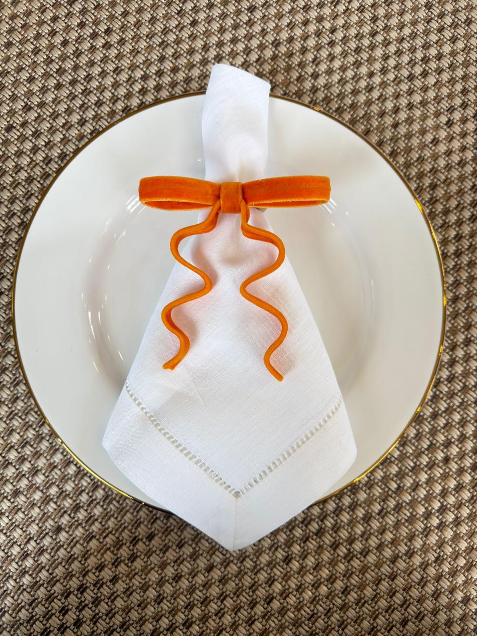 Porta Guardanapo Laço Laranja