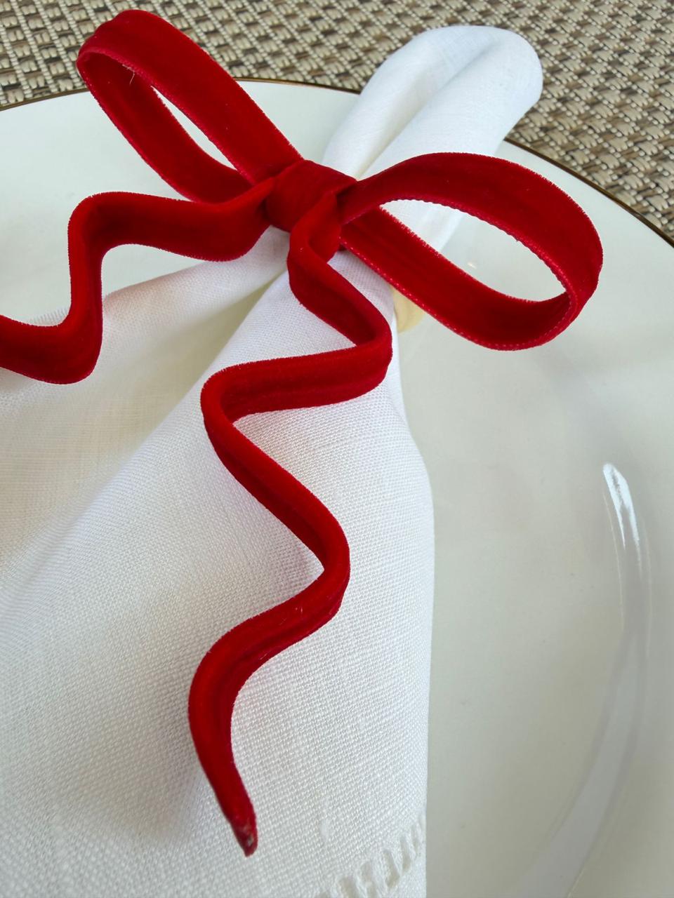 Porta Guardanapo Laço Vermelho