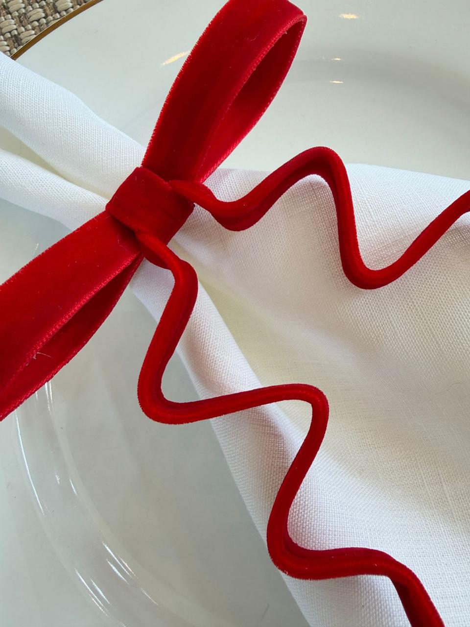 Porta Guardanapo Laço Vermelho