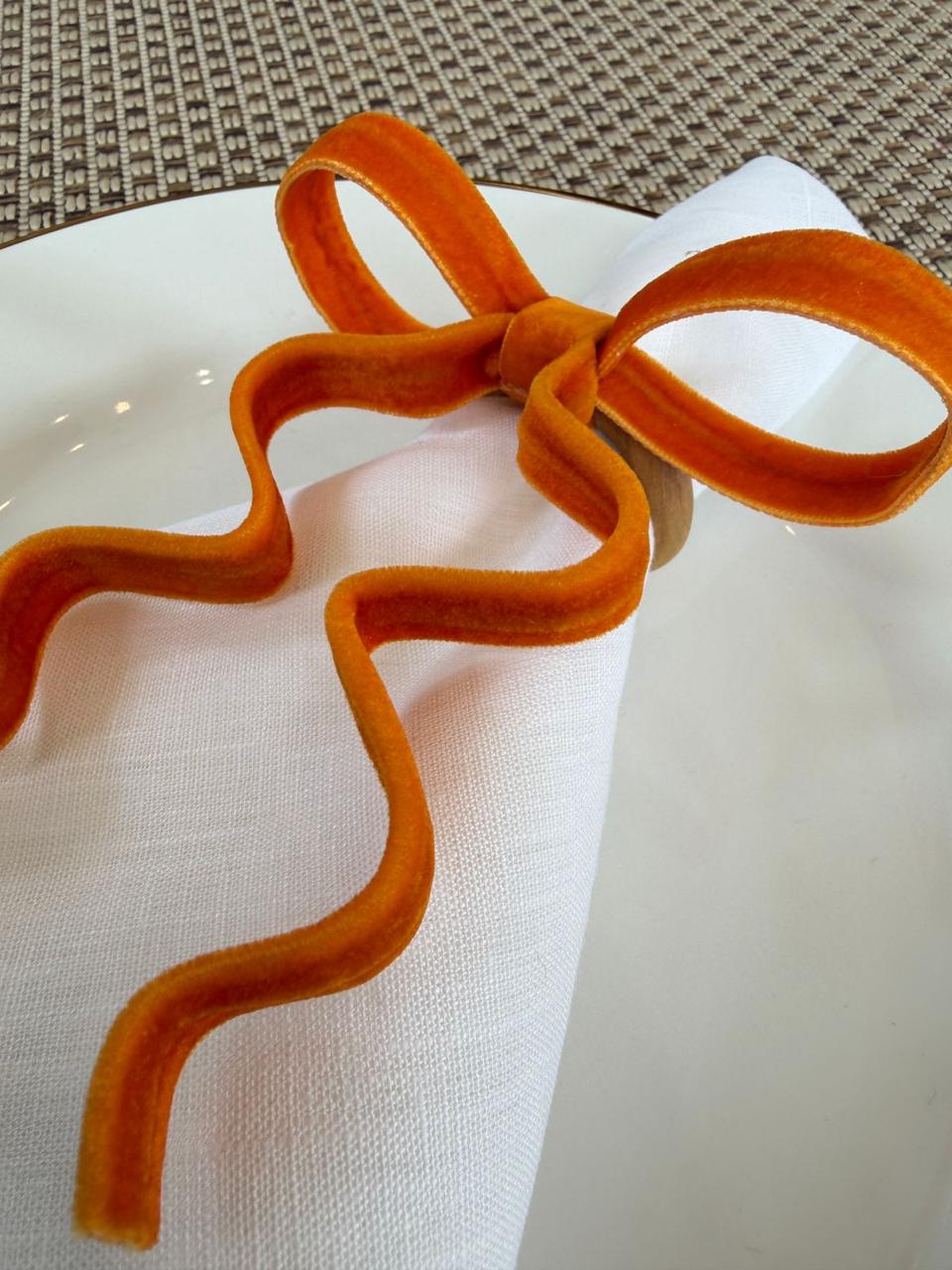 Porta Guardanapo Laço Laranja