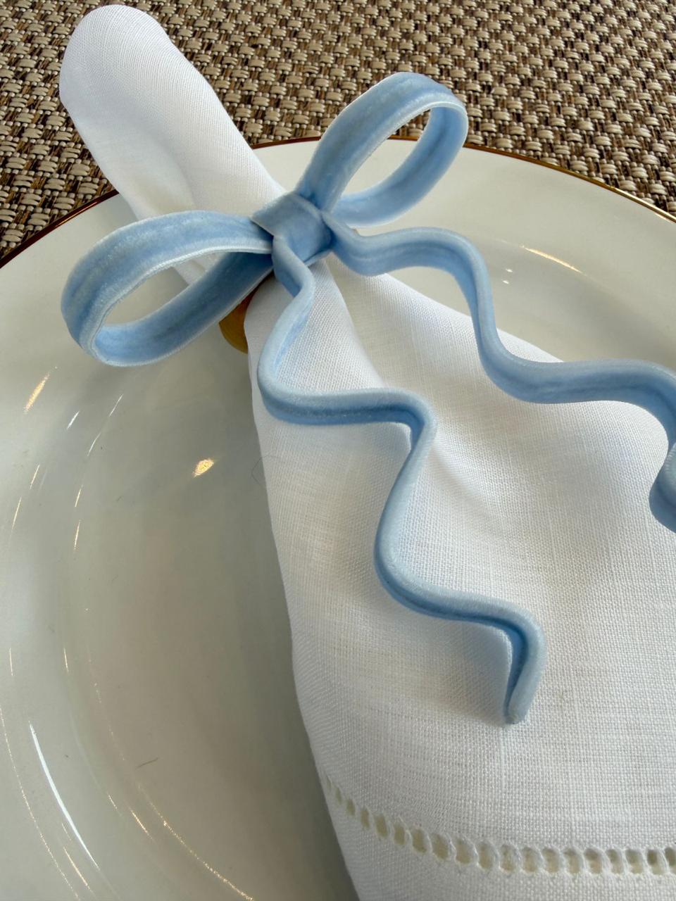 Porta Guardanapo Laço Azul Claro